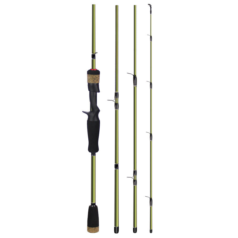 4-Piece Carbon Spinning Rod | 1.8m–2.1m Travel Fishing Rod with Cloth Bag