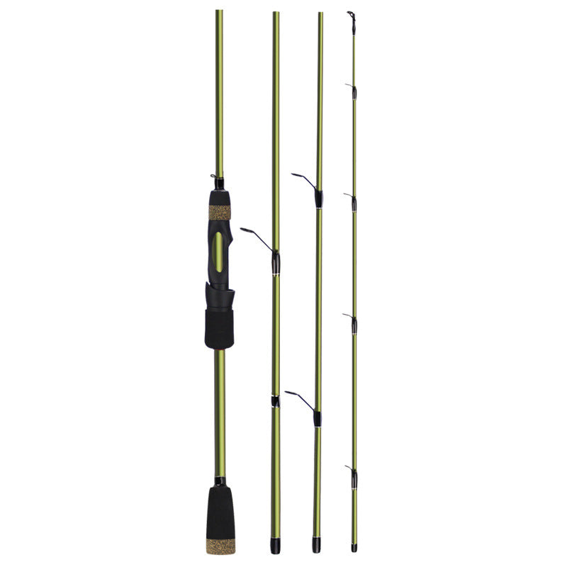 4-Piece Carbon Spinning Rod | 1.8m–2.1m Travel Fishing Rod with Cloth Bag