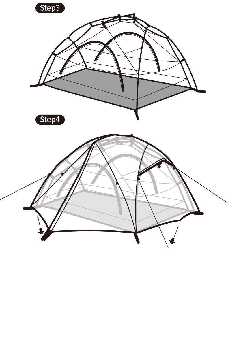 4-Season Alpine Camping Tent | Double-Layer, Waterproof, High-Wind Shelter for 2 People