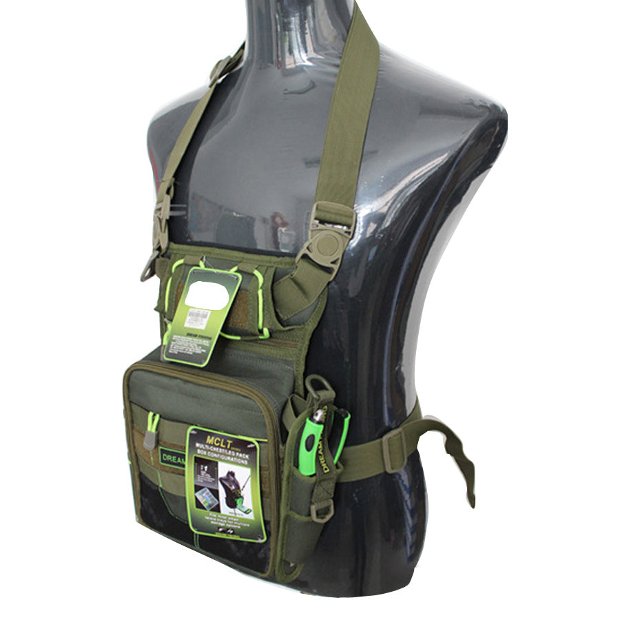 Fishing Chest Bag | Multi-Position Tackle Pack with Fluorescent Rope Design