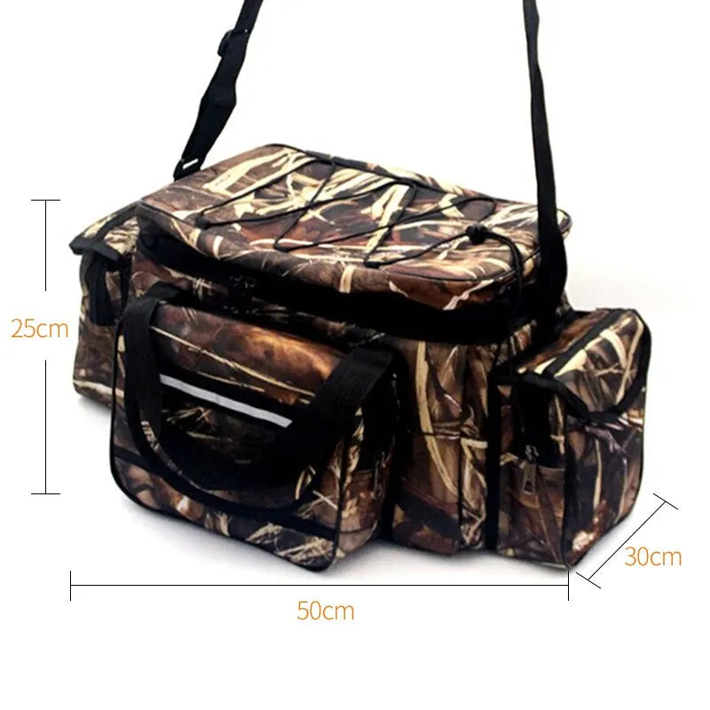 Waterproof Nylon Fishing Tackle Bag – Large Capacity, Two-Layer Storage