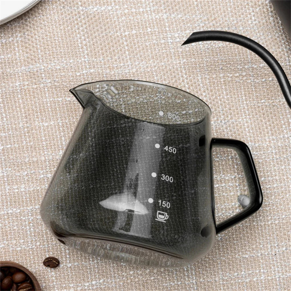 600ml Glass Coffee Server | Pour-Over Carafe with Measurement Scale