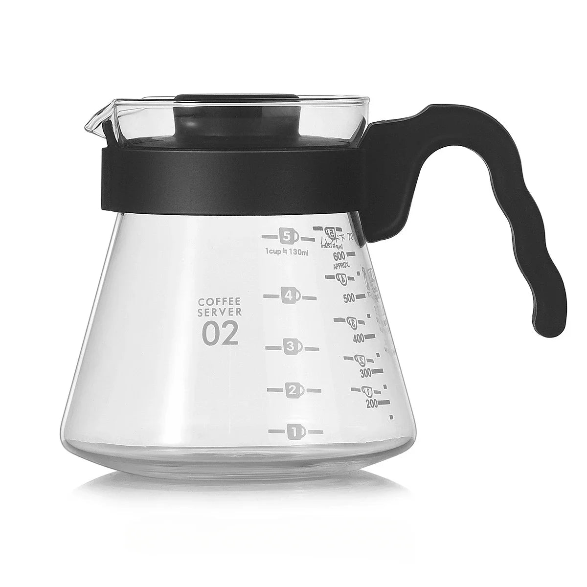 Glass Pour Over Coffee Set | Carafe & Glass Filter Holder (500ml/600ml)
