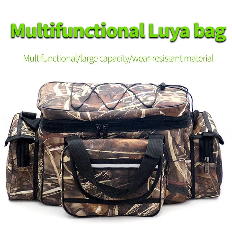 Waterproof Nylon Fishing Tackle Bag – Large Capacity, Two-Layer Storage