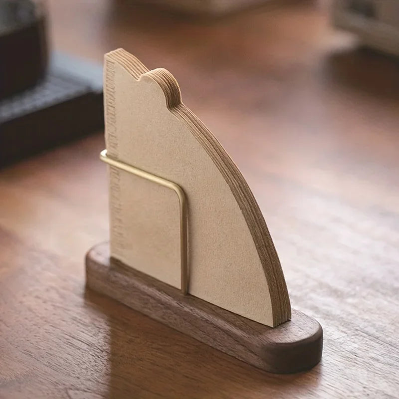 Wood & Brass Coffee Filter Holder | V-Shaped Stand for Paper Filters