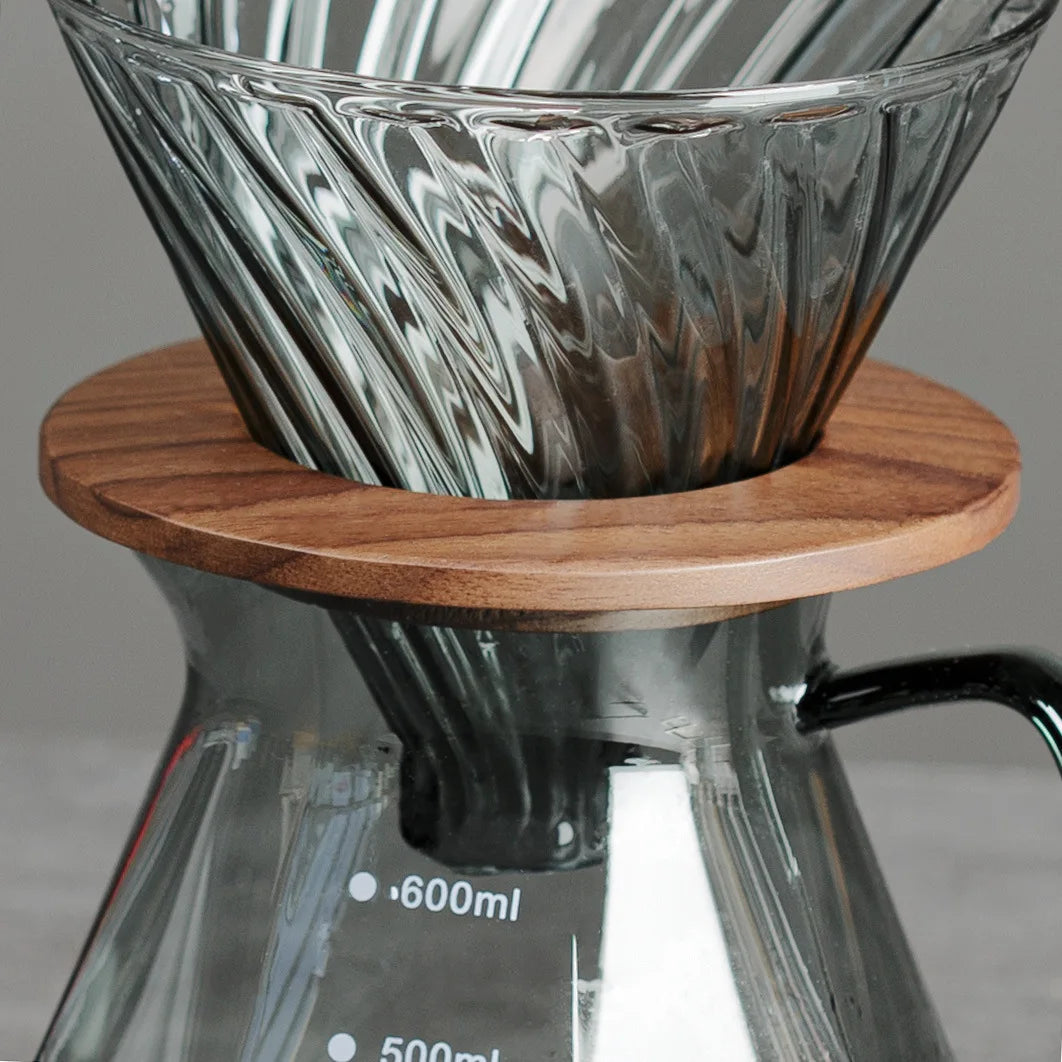 Walnut Pour-Over Coffee Filter Stand | Wooden Dripper Holder for V60 & Origami