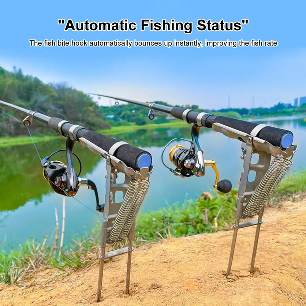 Automatic Fishing Rod Holder | Stainless Steel Spring-Loaded Strike Rack