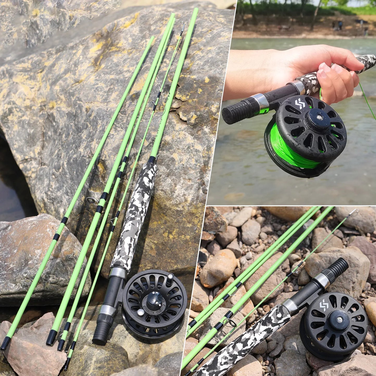 Sougayilang 5WT Fly Fishing Rod and Reel Combo – Carbon Fiber Trout Starter Kit