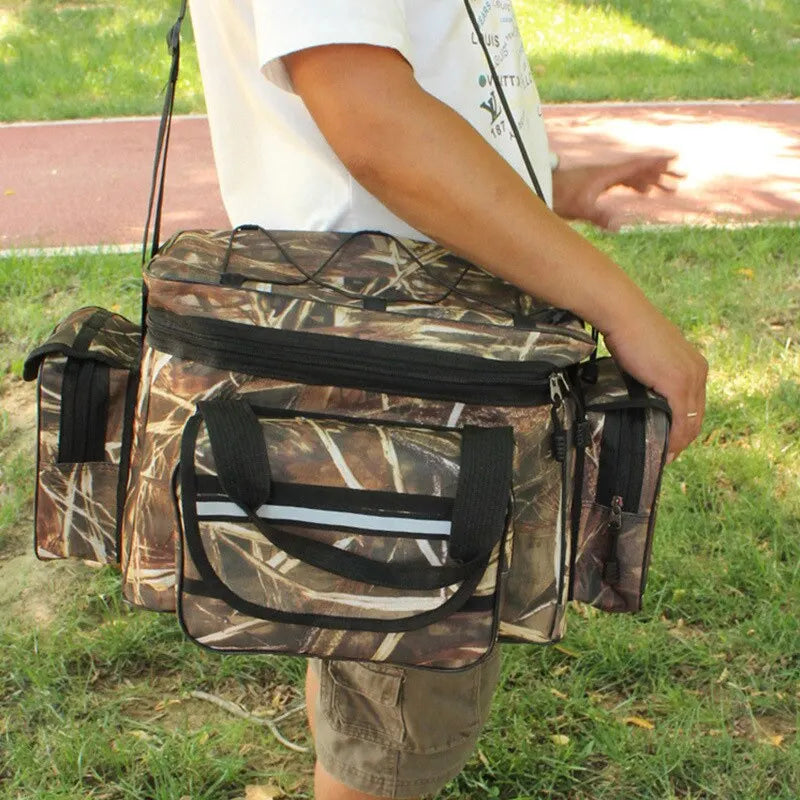 Waterproof Nylon Fishing Tackle Bag – Large Capacity, Two-Layer Storage