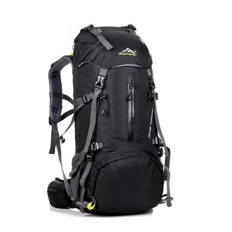 50L Waterproof Climbing Backpack | Nylon Hiking Rucksack with Rain Cover