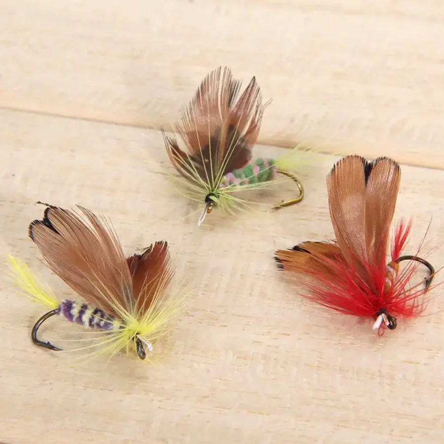 12pcs Dry Fly Fishing Lures – Classic Insect Patterns for Trout & Panfish