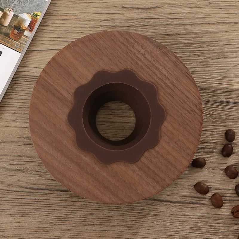 Walnut Pour-Over Coffee Filter Stand | Wooden Dripper Holder for V60 & Origami