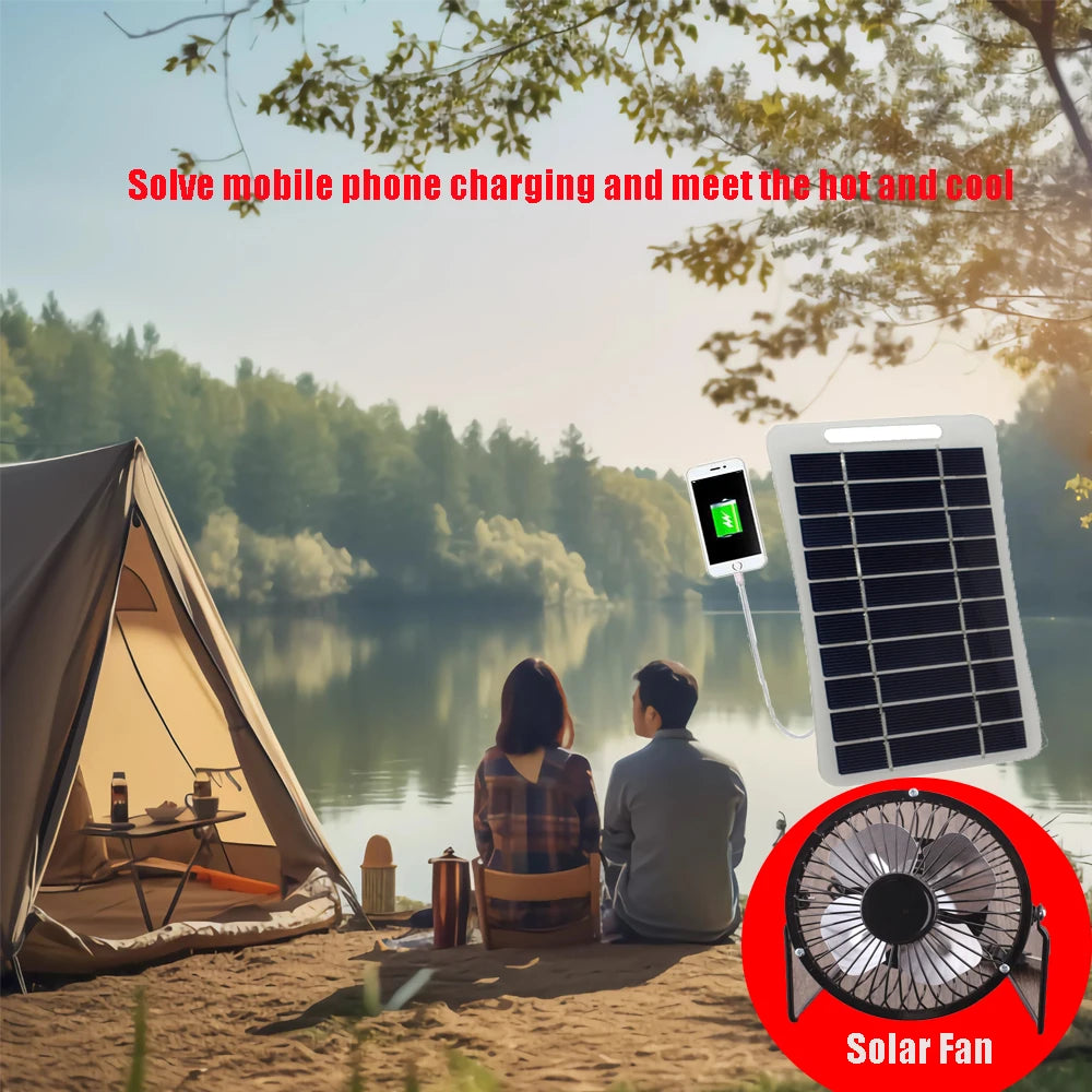 USB Solar Panel Charger – 5V Outdoor Power Supply with Optional Fan