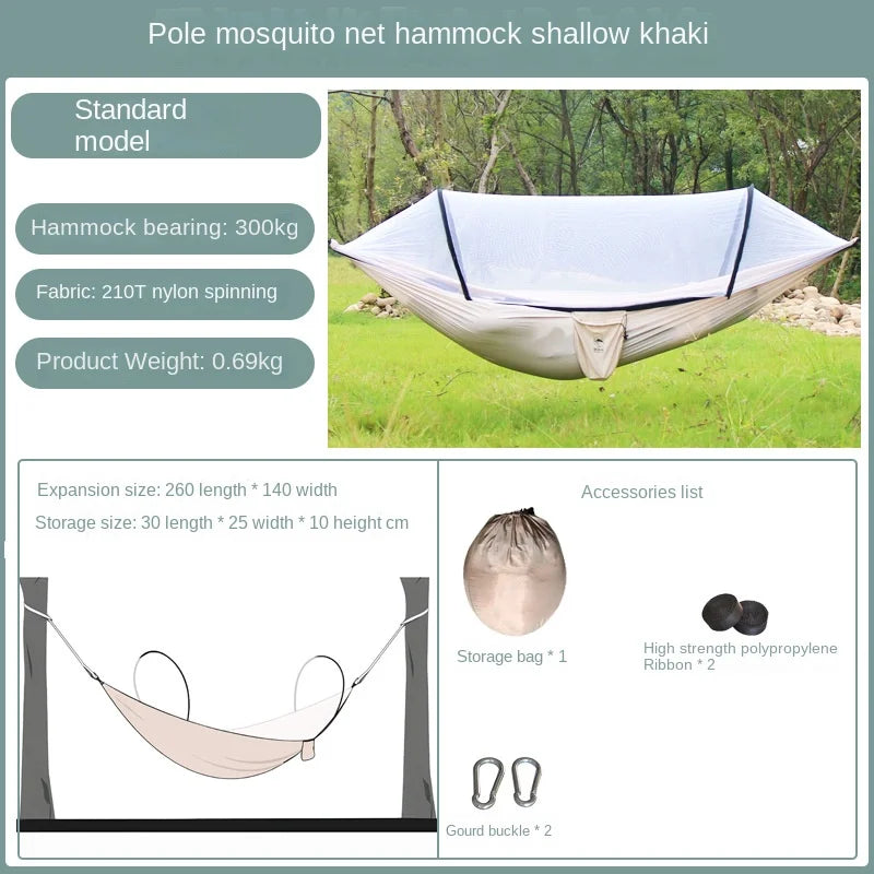 Portable Camping Hammock with Mosquito Net – Lightweight Anti-Rollover Design