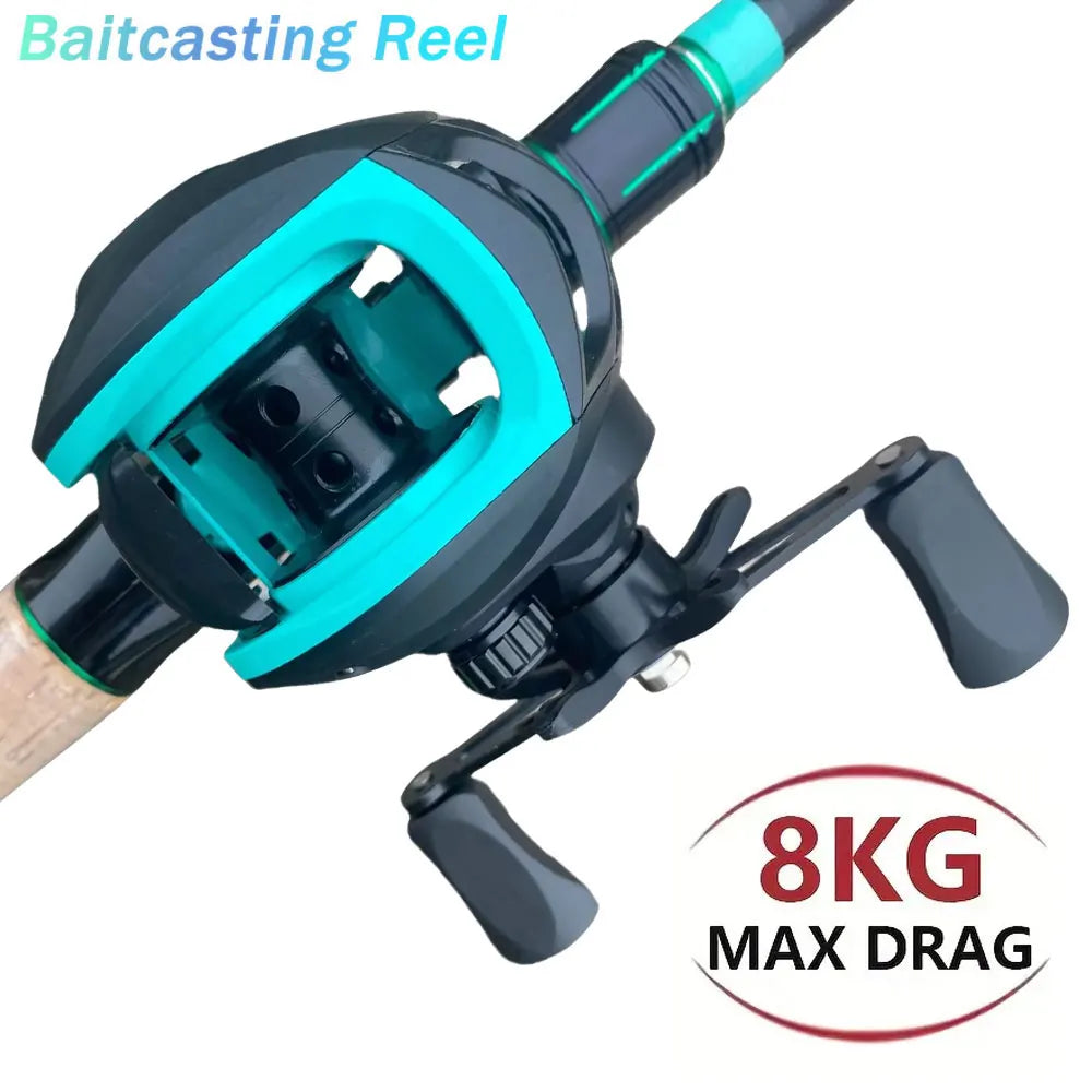 Baitcasting Rod & Reel Combo – 4/5 Section ML Action Travel Set (3.5–14g, 7.2:1)