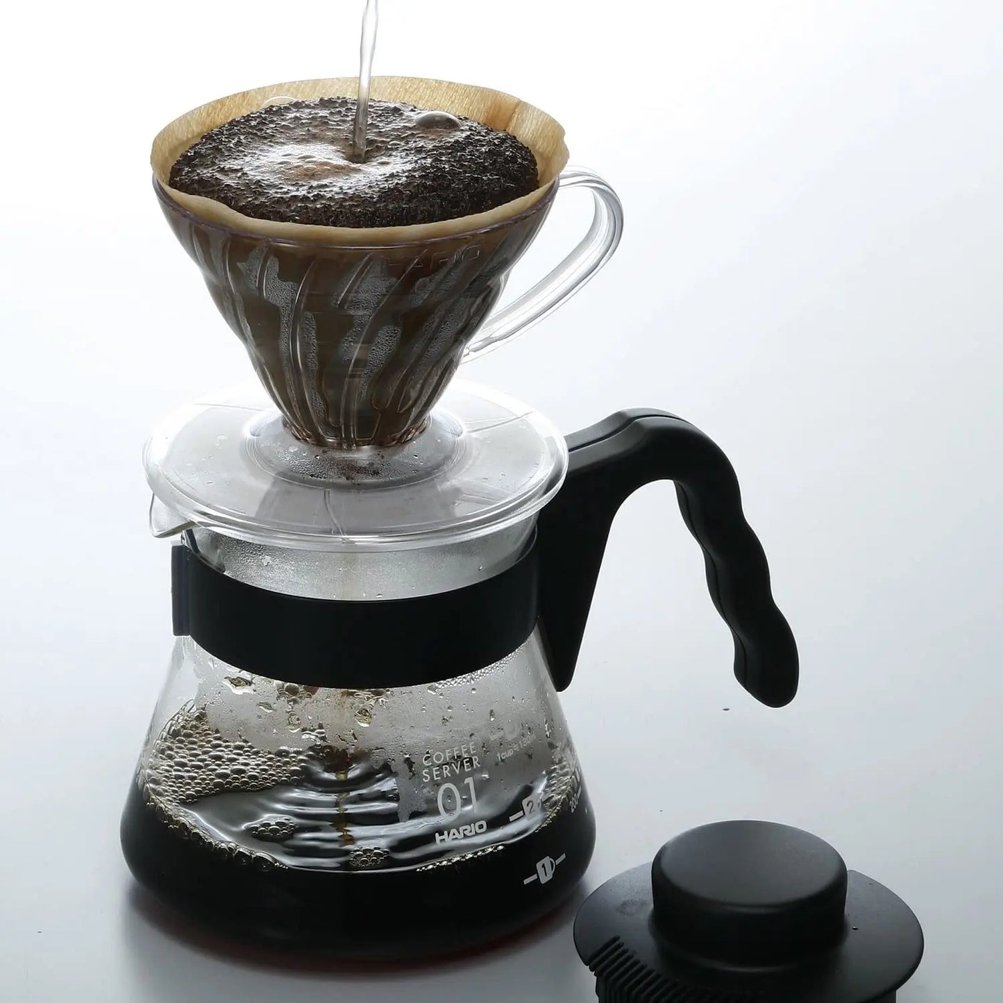 Glass Pour Over Coffee Set | Carafe & Glass Filter Holder (500ml/600ml)