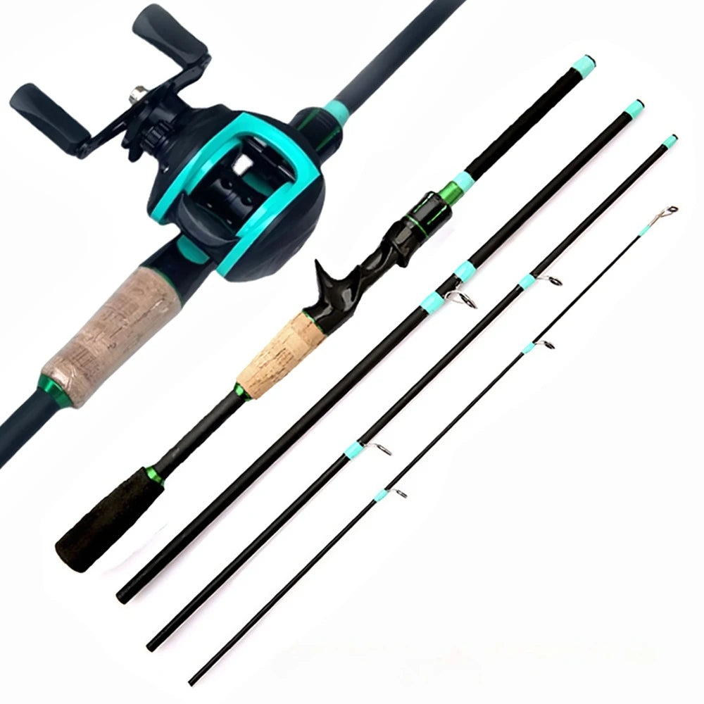 Baitcasting Rod & Reel Combo – 4/5 Section ML Action Travel Set (3.5–14g, 7.2:1)