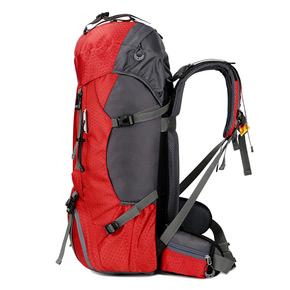 60L Hiking Backpack with Rain Cover – Outdoor Camping & Travel Rucksack