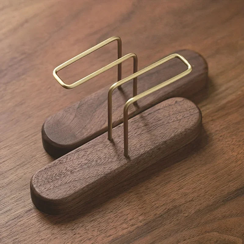 Wood & Brass Coffee Filter Holder | V-Shaped Stand for Paper Filters