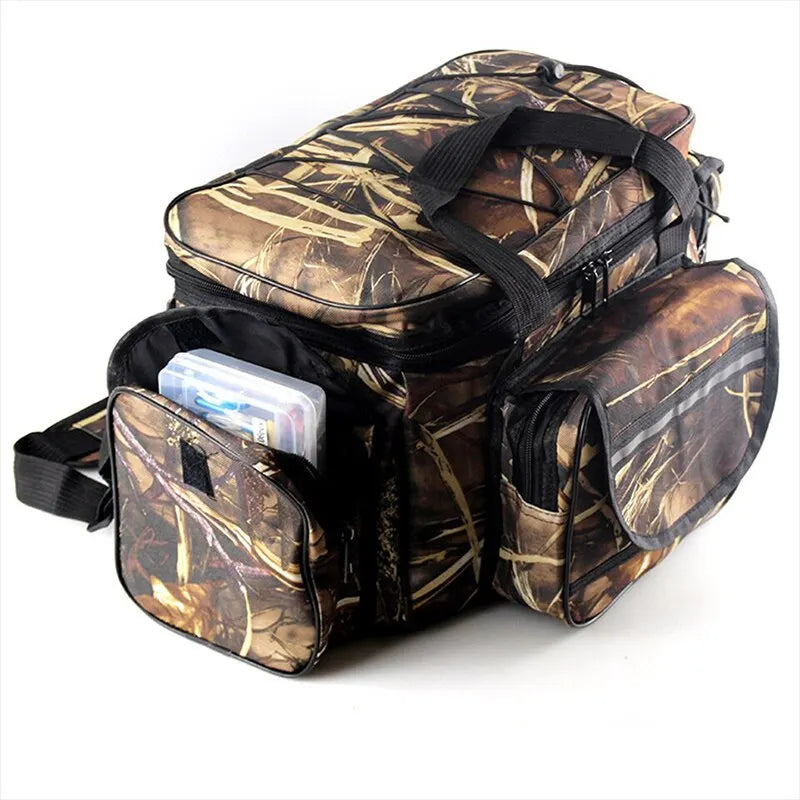Waterproof Nylon Fishing Tackle Bag – Large Capacity, Two-Layer Storage