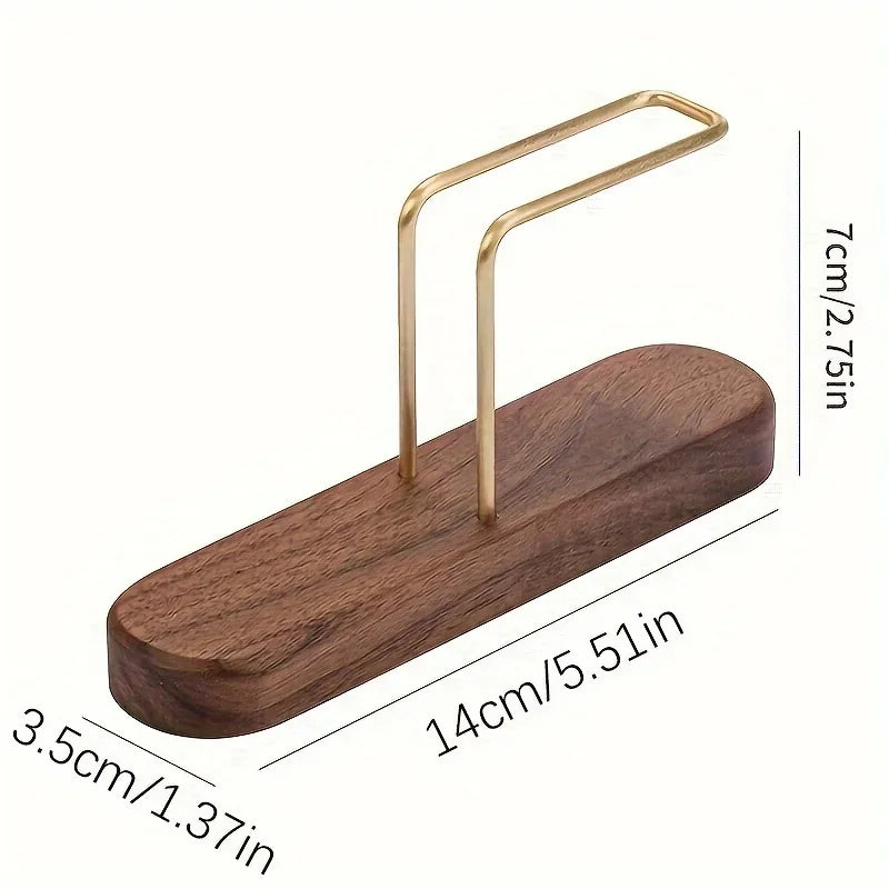 Wood & Brass Coffee Filter Holder | V-Shaped Stand for Paper Filters