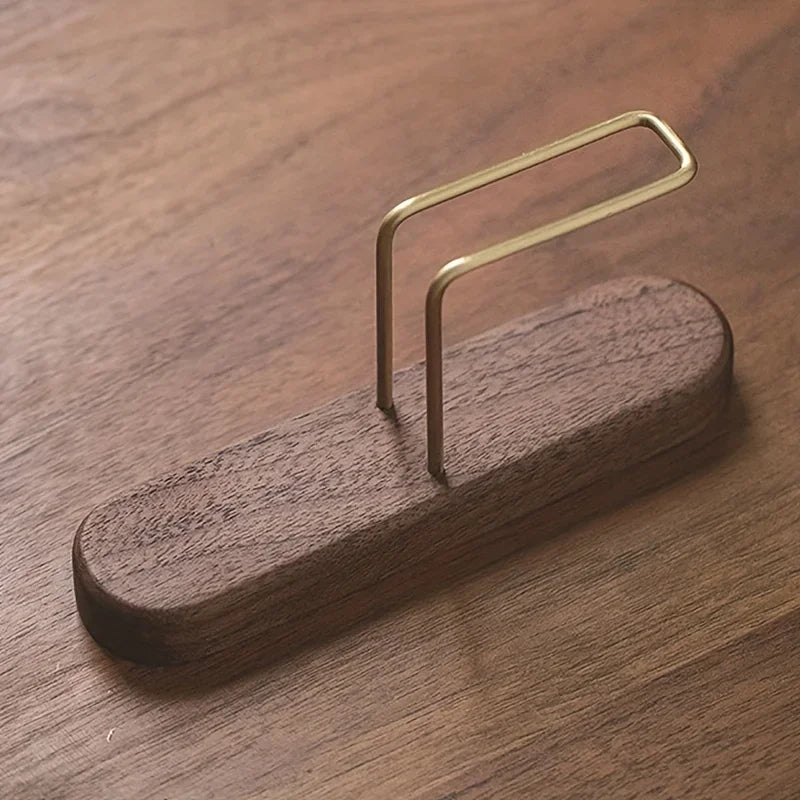Wood & Brass Coffee Filter Holder | V-Shaped Stand for Paper Filters