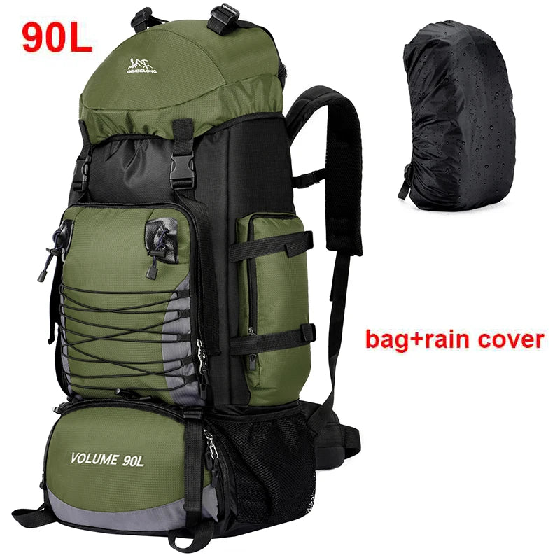 90L Large Hiking Backpack – Tactical-Style Camping Rucksack with MOLLE Straps