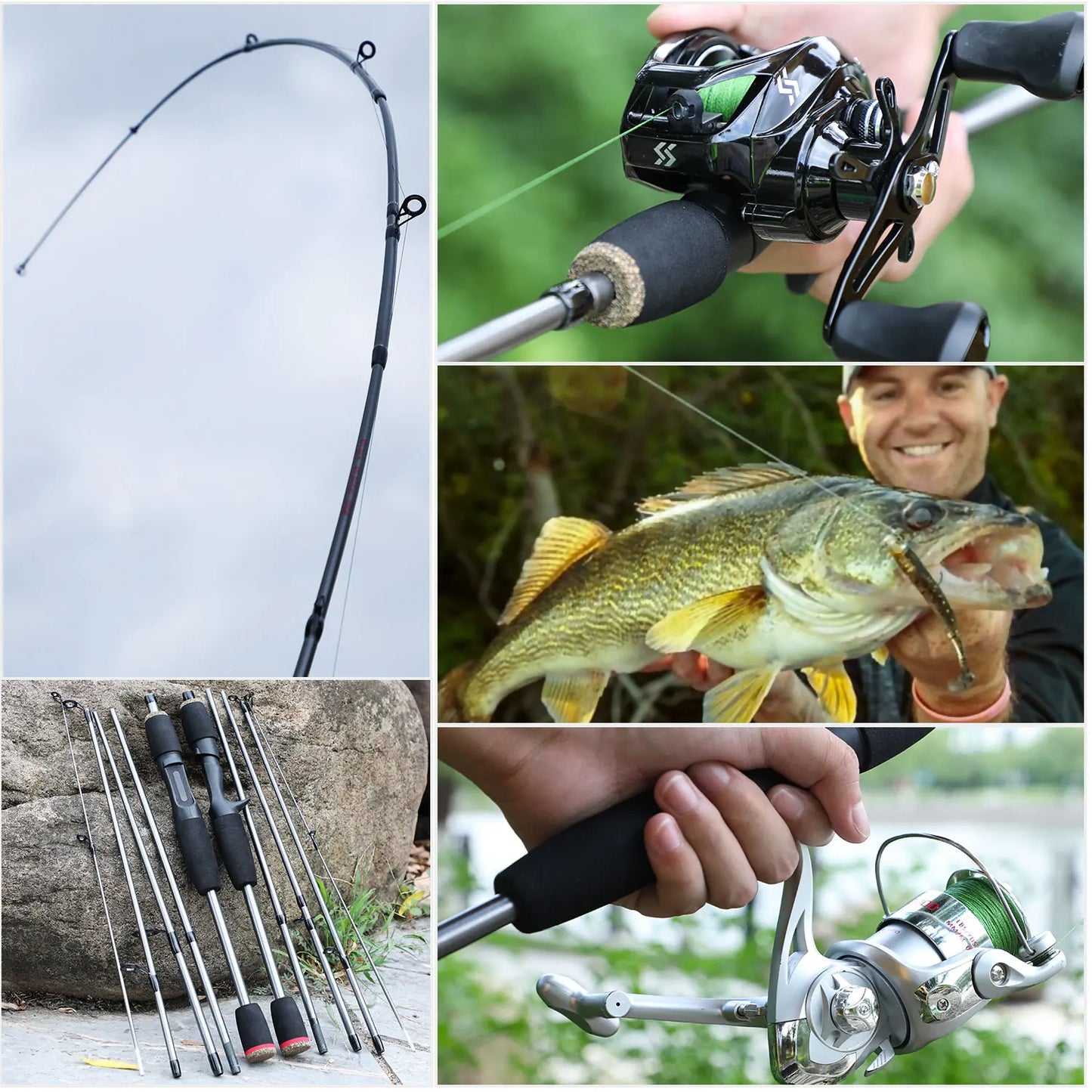 Sougayilang 1.7m Ultralight Fishing Rod | 5-Section Carbon Lure Rod