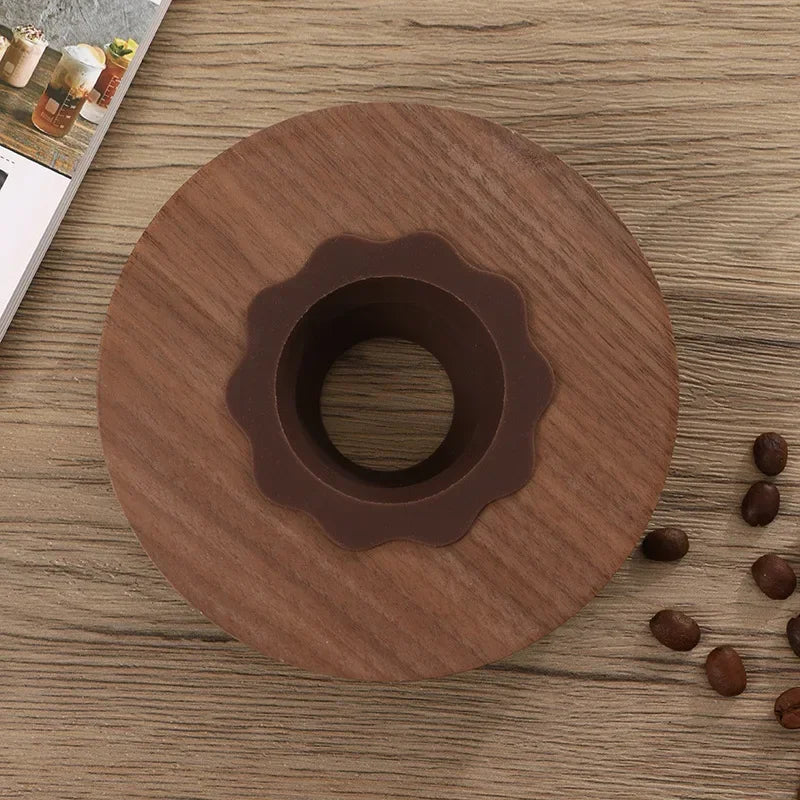 Walnut Pour-Over Coffee Filter Stand | Wooden Dripper Holder for V60 & Origami