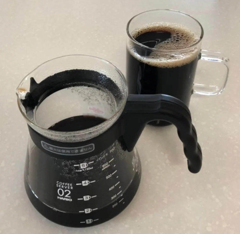 Glass Pour Over Coffee Set | Carafe & Glass Filter Holder (500ml/600ml)