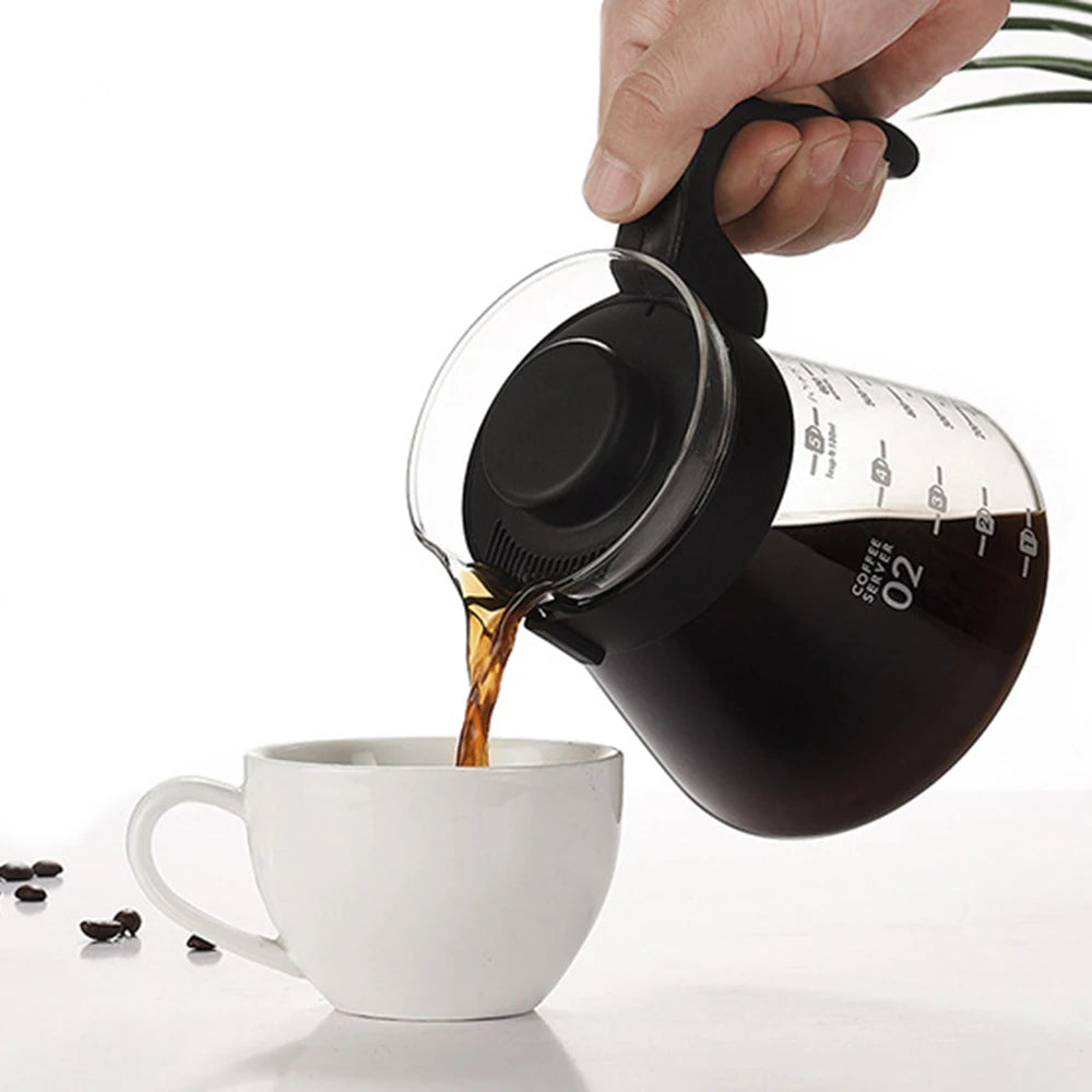 Glass Pour Over Coffee Set | Carafe & Glass Filter Holder (500ml/600ml)