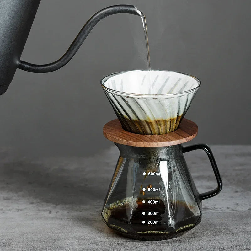 Walnut Pour-Over Coffee Filter Stand | Wooden Dripper Holder for V60 & Origami
