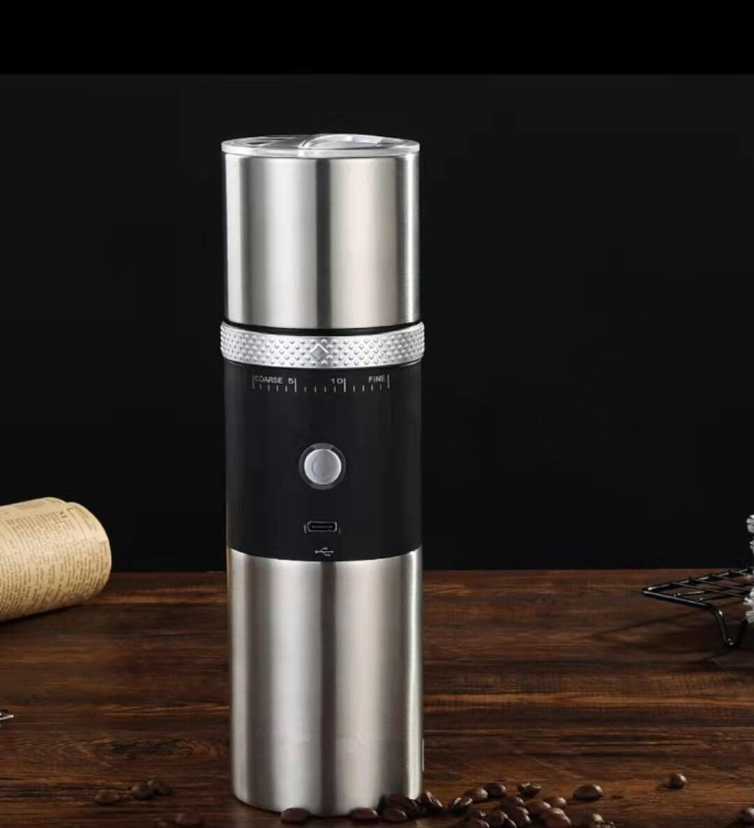 USB Electric Portable Coffee Maker | 220ml Travel Brewer with Built-In Grinder