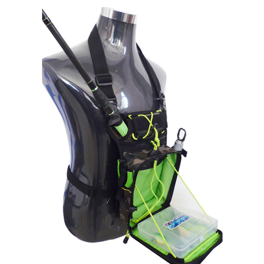 Fishing Chest Bag | Multi-Position Tackle Pack with Fluorescent Rope Design