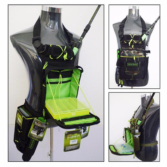 Fishing Chest Bag | Multi-Position Tackle Pack with Fluorescent Rope Design