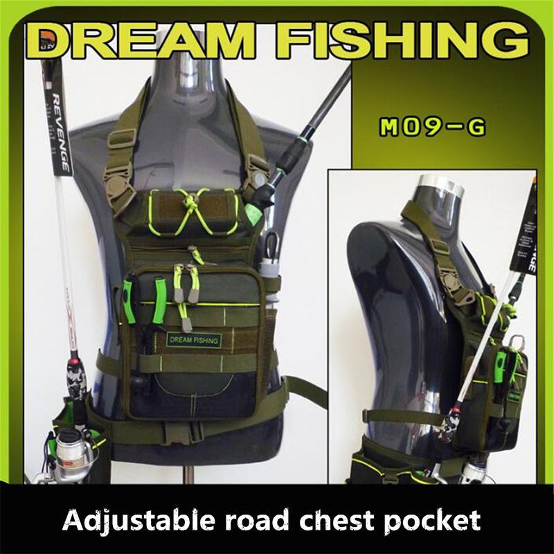Fishing Chest Bag | Multi-Position Tackle Pack with Fluorescent Rope Design