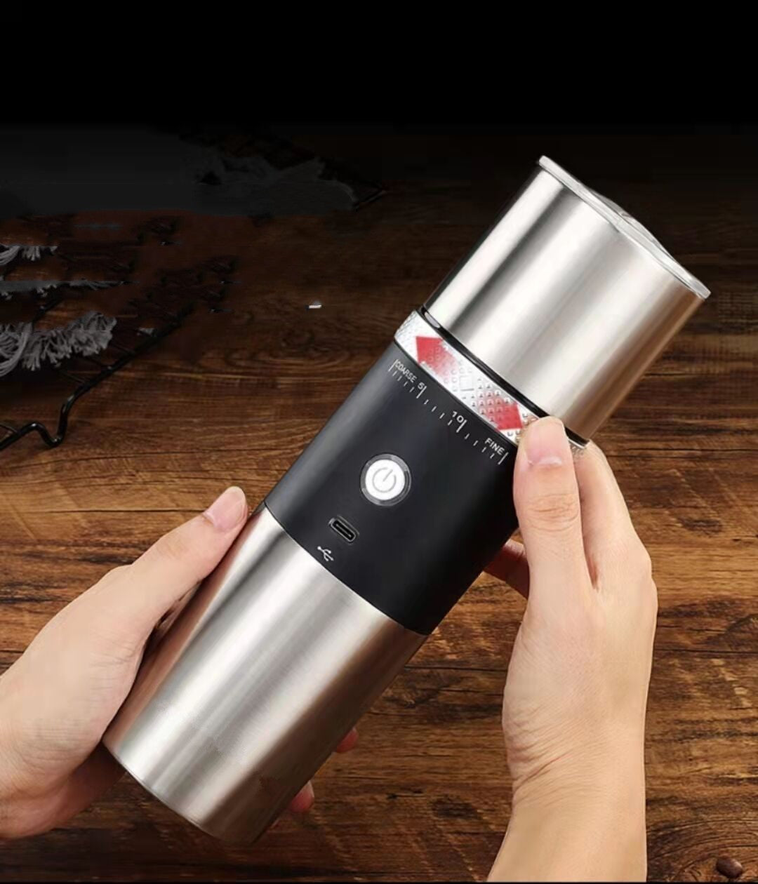 USB Electric Portable Coffee Maker | 220ml Travel Brewer with Built-In Grinder