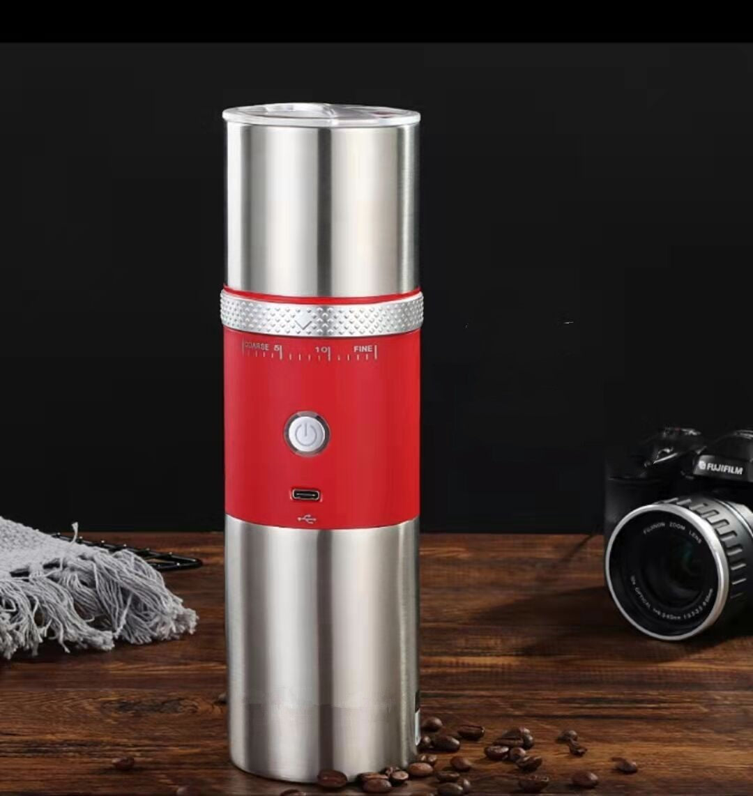 USB Electric Portable Coffee Maker | 220ml Travel Brewer with Built-In Grinder