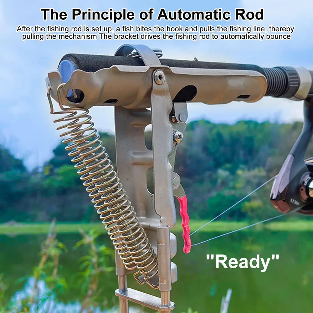 Automatic Fishing Rod Holder | Stainless Steel Spring-Loaded Strike Rack