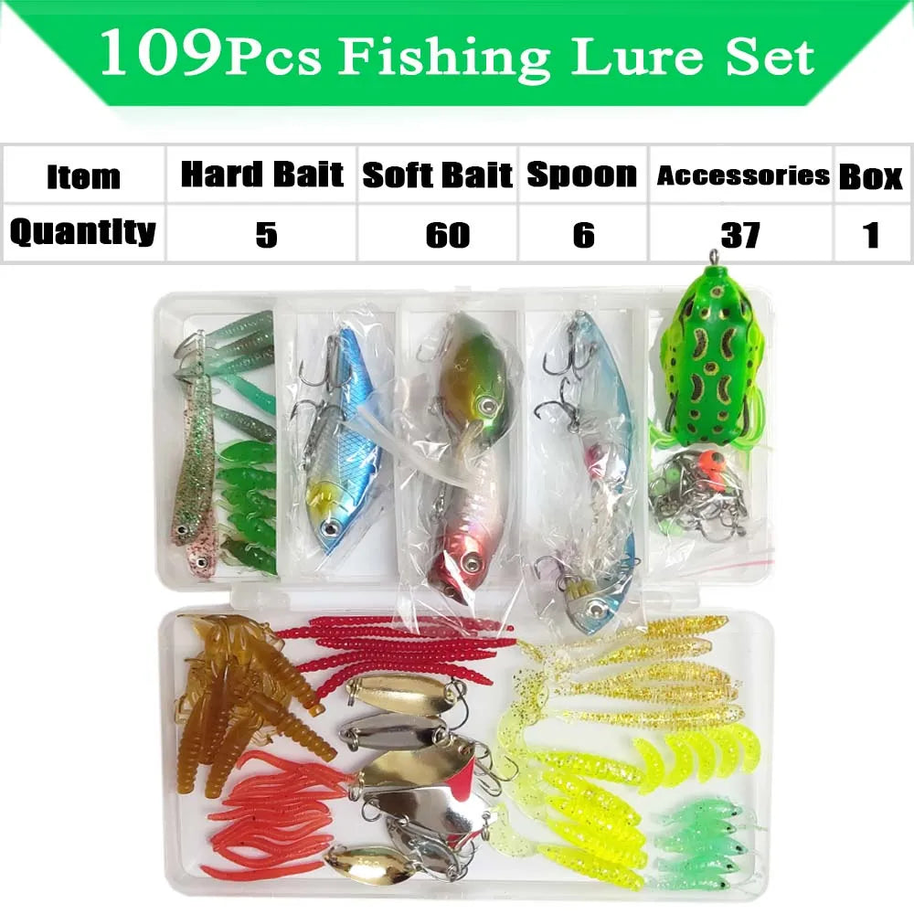 320-Piece Fishing Lure Kit | Soft & Hard Baits with Minnows, Spoons & Jigs