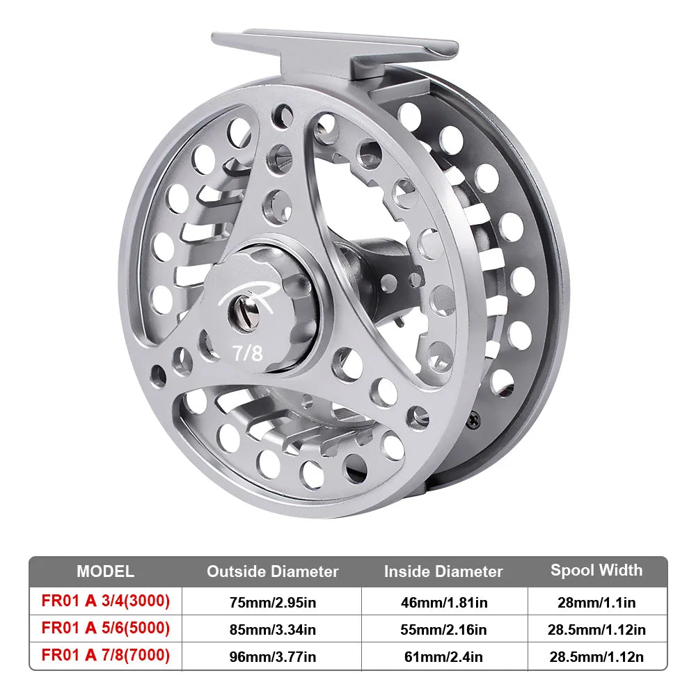 PROBEROS Fly Reel – Aluminum, CNC Machined, 3/4 to 7/8 wt, 3+1BB