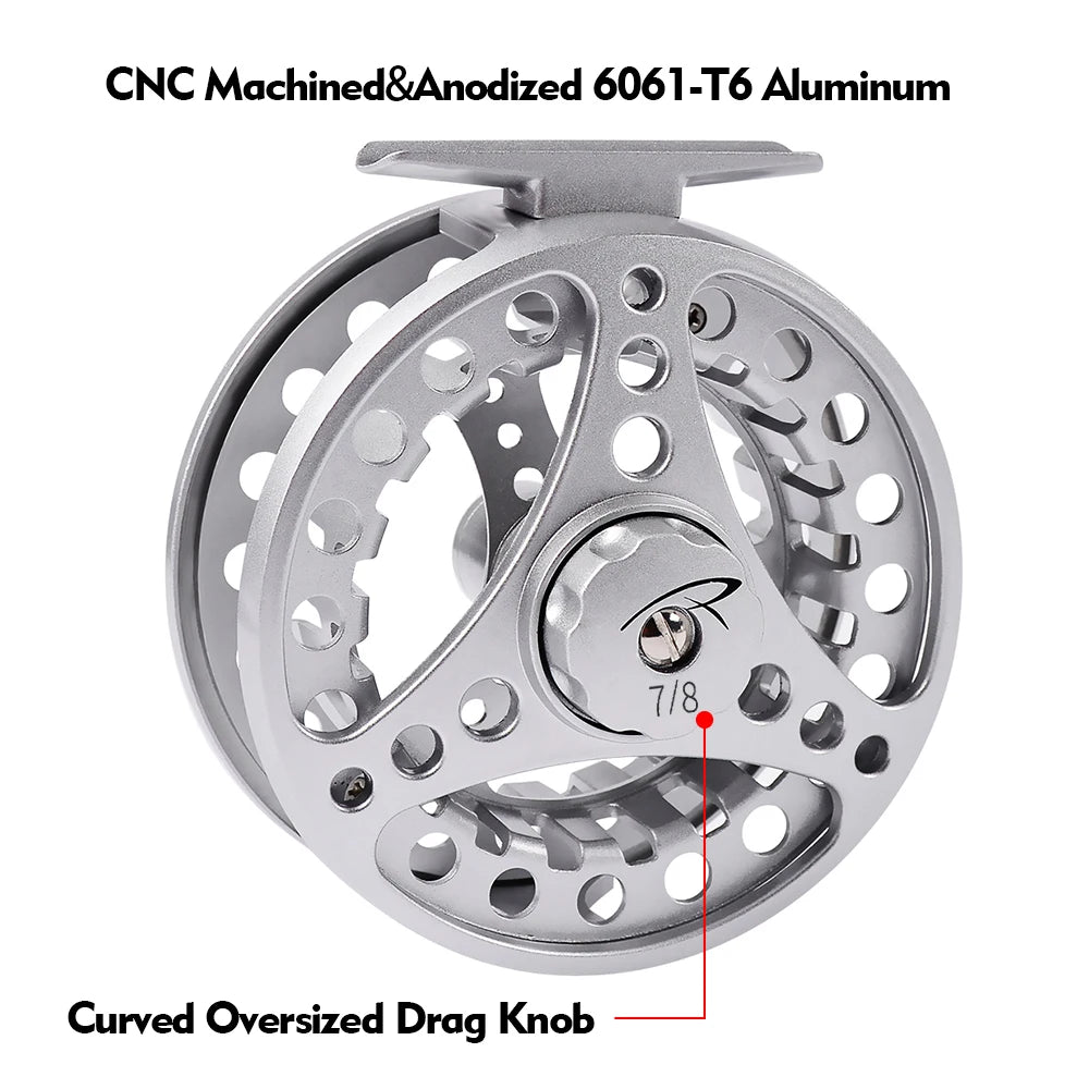 PROBEROS Fly Reel – Aluminum, CNC Machined, 3/4 to 7/8 wt, 3+1BB