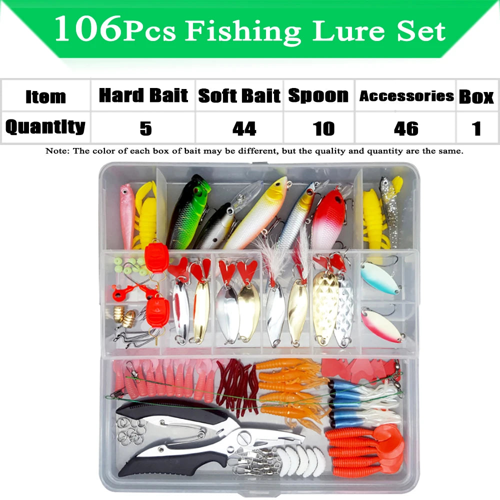 320-Piece Fishing Lure Kit | Soft & Hard Baits with Minnows, Spoons & Jigs