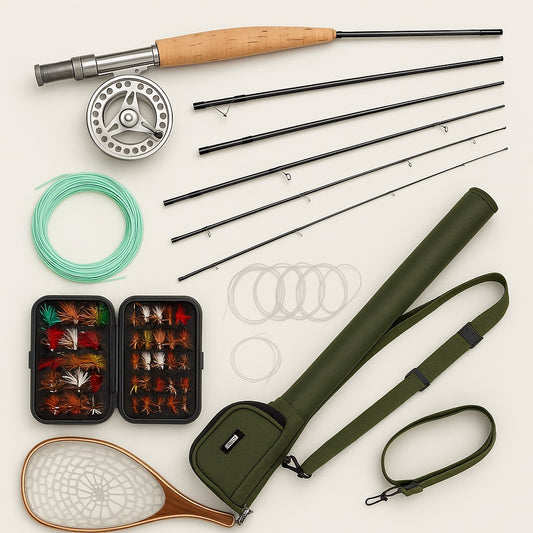 Fly Fishing Gear Bundle – 5WT Rod, Reel, Line, Flies & Net