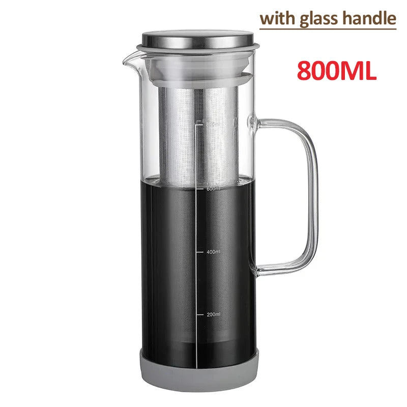 800ml Cold Brew Coffee Maker | Airtight Glass Pitcher with Tea Infuser