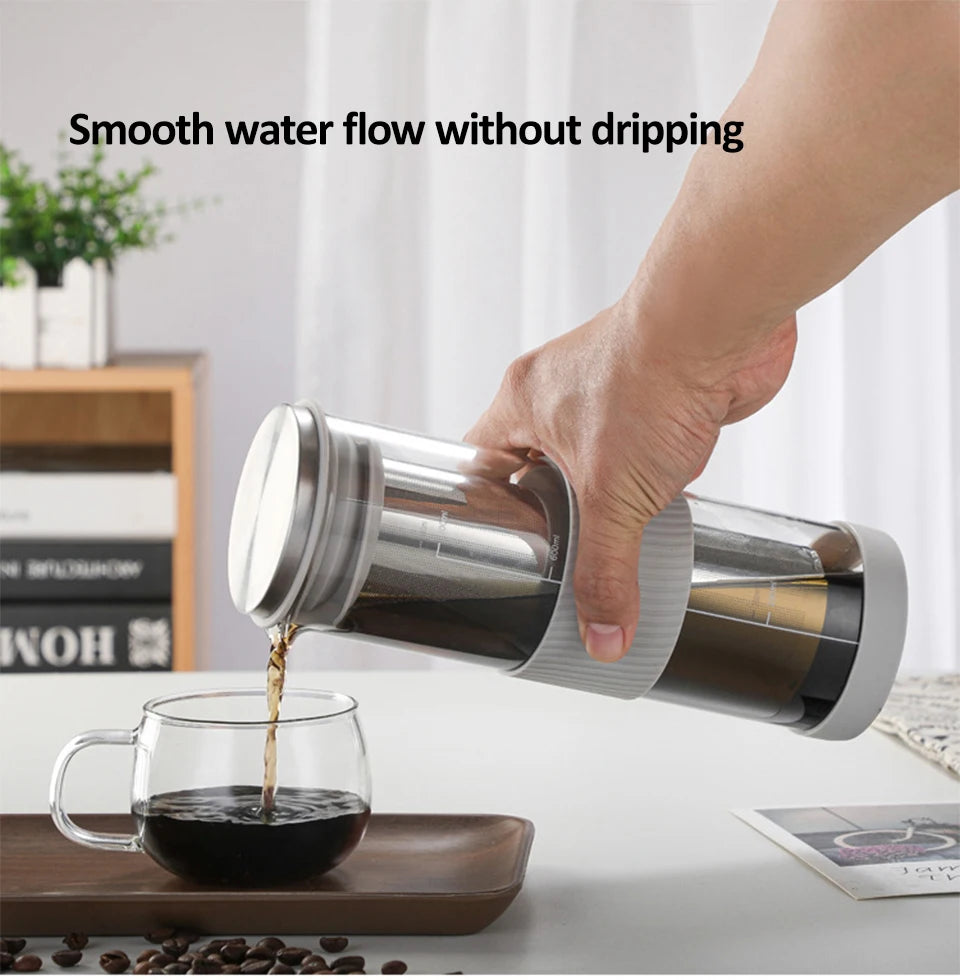 800ml Cold Brew Coffee Maker | Airtight Glass Pitcher with Tea Infuser