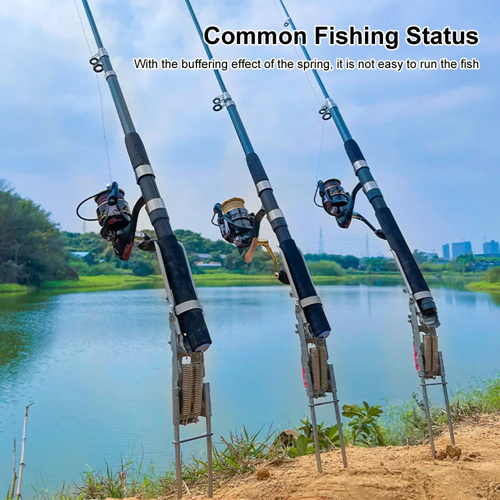 Automatic Fishing Rod Holder | Stainless Steel Spring-Loaded Strike Rack