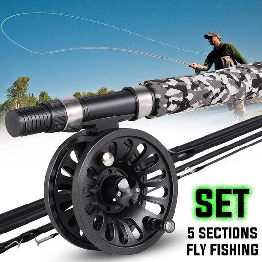 Sougayilang 5WT Fly Fishing Rod and Reel Combo – Carbon Fiber Trout Starter Kit