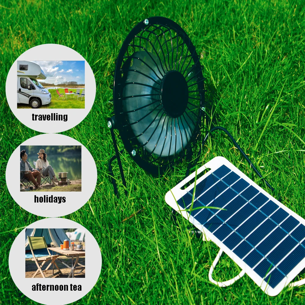 USB Solar Panel Charger – 5V Outdoor Power Supply with Optional Fan