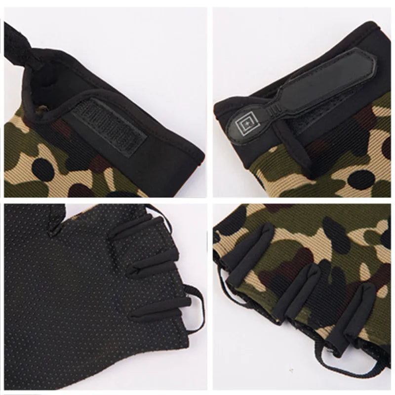 Camouflage Fishing Gloves | Breathable Non-Slip Outdoor Gloves for Men & Women